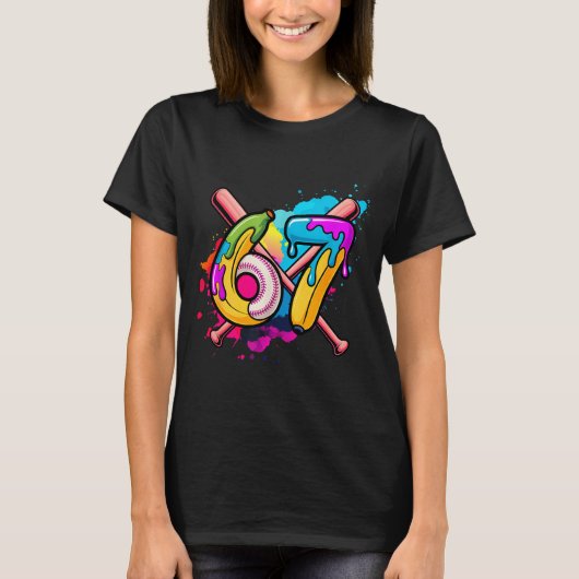 Grappige Banaan Honkbal 67 Ijs Drip Meme T-shirt (Voorkant)