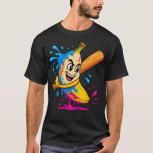 Grappige Banaan Honkbal Ijs Drip Fruit Sport T-shirt