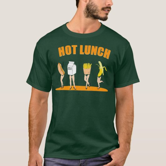 Grappige Banaan HotDog Melk Fries Eten Lunch Burge T-shirt (Voorkant)