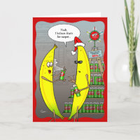 Grappige Banaan Kerstmis Fruit Vakantie Kaarten