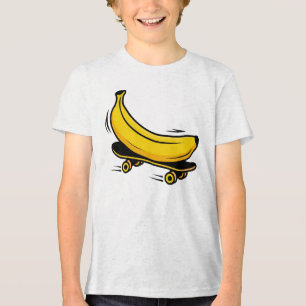 Grappige banaan op skateboard grafisch Tri-Blend shirt