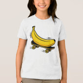 Grappige banaan op skateboard grafisch Tri-Blend shirt (Voorkant)