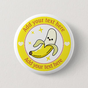 Grappige Banaan Persoonlijk Ronde Button 5,7 Cm