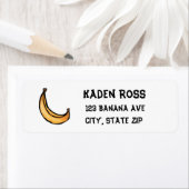 Grappige banaan retour adreslabel etiket (Insitu)