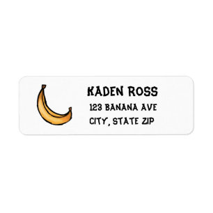 Grappige banaan retour adreslabel etiket