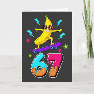 Grappige Banaan Skateboard 67 Kinderen 67 Dagen va Kaart