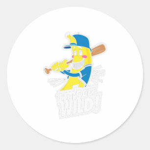 Grappige Banaan Speler Donker - Laten we Wilde Car Ronde Sticker