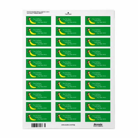 Grappige Banana Custom Return Adres Label (Full Sheet)