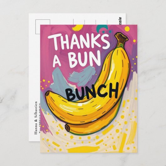 Grappige Bananen Bedankt Schattige Briefkaart (Voorkant / Achterkant)