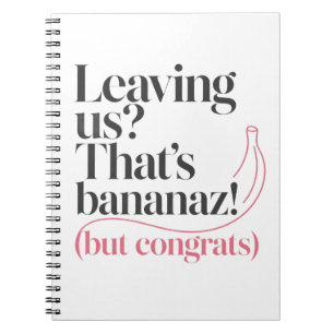 Grappige bananen-collega afscheidsquote notitieboek