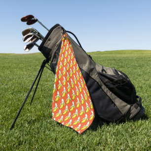 Grappige Bananen Op Sinaasappel Golfhanddoek