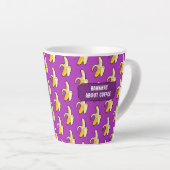 Grappige Bananen Over Koffie Vet Pixel Art Patroon Latte Mok (Rechterhoek)