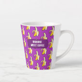 Grappige Bananen Over Koffie Vet Pixel Art Patroon Latte Mok (Rechts)