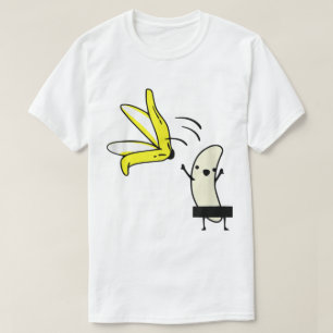 Grappige Bananenschil Cartoon Ontwerp T-shirt