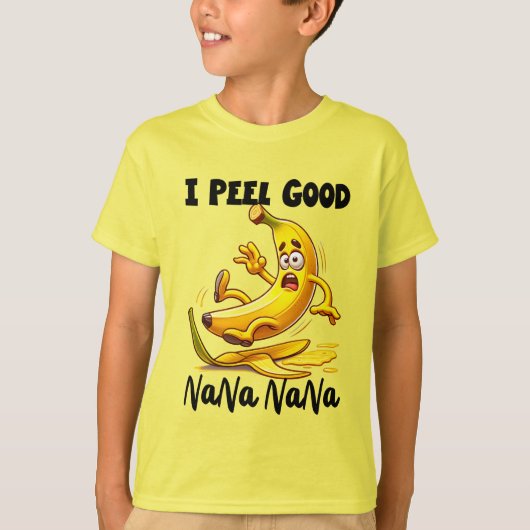 Grappige bananenschil word art t-shirt (Voorkant)