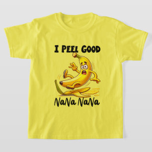Grappige bananenschil word art t-shirt
