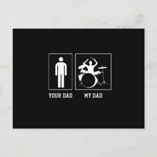 Grappige band papa drummer mijn vader vaders dag briefkaart (Voorkant)