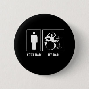 Grappige band papa drummer mijn vader vaders dag ronde button 5,7 cm