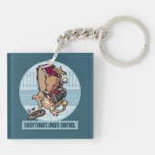 Grappige Bandicoot Alles is onder controle band Sleutelhanger (Achterkant)