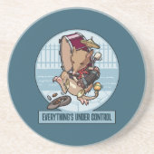 Grappige Bandicoot Alles is onder controle Cartoon Zandsteen Onderzetter (Voorkant)