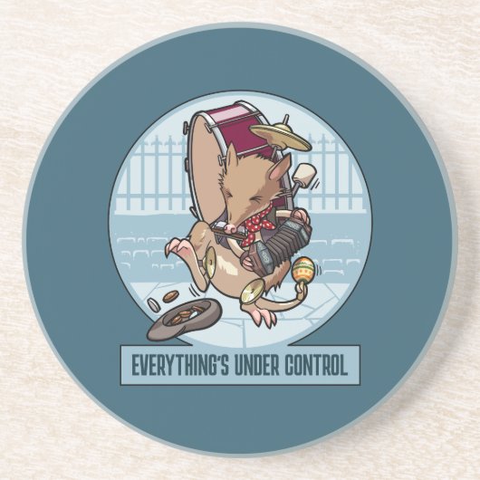 Grappige Bandicoot Alles is onder controle Cartoon Zandsteen Onderzetter (Voorkant)