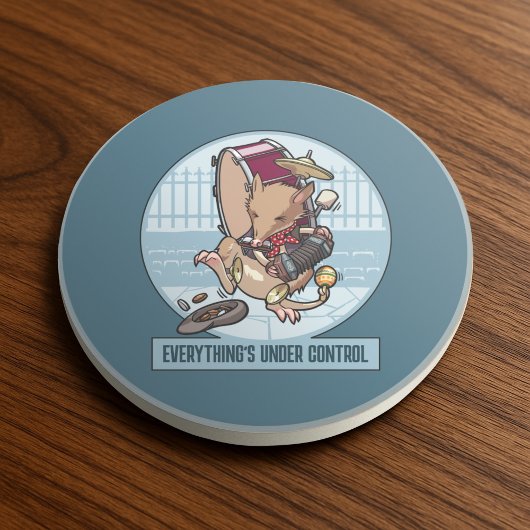 Grappige Bandicoot Alles is onder controle Cartoon Zandsteen Onderzetter