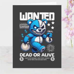Grappige Bandiet Beer Gezocht Affiche Wenskaart Kaart