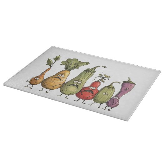 Grappige bange groenten snijplank (Hoek)