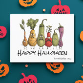 Grappige bange veggie Halloween Briefkaart