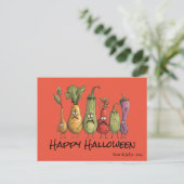 Grappige bange veggie Halloween Briefkaart (Staand voorkant)