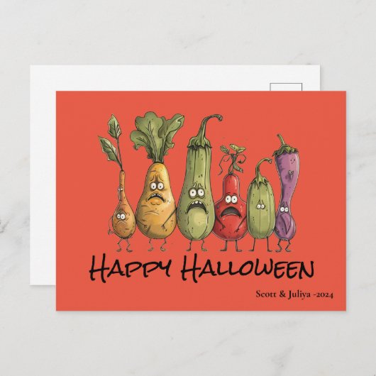Grappige bange veggie Halloween Briefkaart (Voorkant / Achterkant)