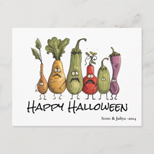 Grappige bange veggie Halloween Briefkaart (Voorkant)