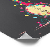 Grappige Banjo Kerst Grafische Lichtjes Liefhebber Poster (Hoek)