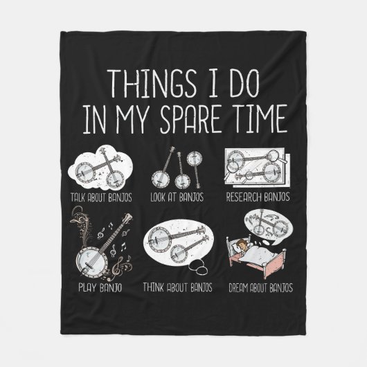 Grappige Banjo Speler Gifts Country Muziek Bluegra Fleece Deken (Voorkant)