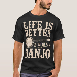 Grappige banjokunst voor vijfsnarige banjospelers t-shirt