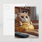 Grappige bank aardappel kat briefkaart (Voorkant / Achterkant)