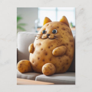 Grappige bank aardappel kat briefkaart