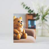 Grappige bank aardappel kat woordspeling briefkaart (Staand voorkant)