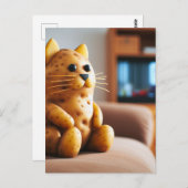 Grappige bank aardappel kat woordspeling briefkaart (Voorkant / Achterkant)