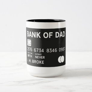 Grappige Bank Van Papa Tweekleurige Koffiemok
