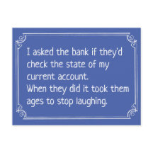 Grappige bankrekening grap
