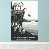 Grappige Banksy stijl sjabloon Canvas Afdruk (Insitu (Houten vloer))