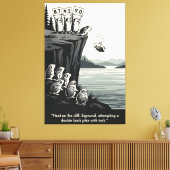 Grappige Banksy stijl sjabloon Canvas Afdruk (Insitu (Woonkamer))