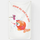 Grappige Banner Vis en Worm Banner - Aangepaste te (Verticaal)