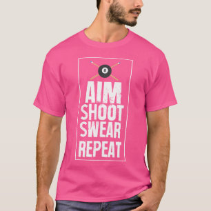 Grappige bar biljart schieten vloek 8 bal t-shirt