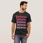 Grappige Barbaar Roze Grap Kleding retro T-shirt (Voorkant volledig)