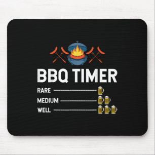 Grappige Barbecue Chef BBQ Timer Bier Drink Partij Muismat