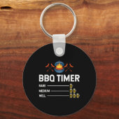 Grappige Barbecue Chef BBQ Timer Bier Drink Partij Sleutelhanger (Voorkant)