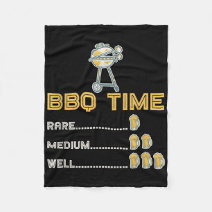 Grappige Barbecue Chef Rookte Vlees Bier Drink Gif Fleece Deken