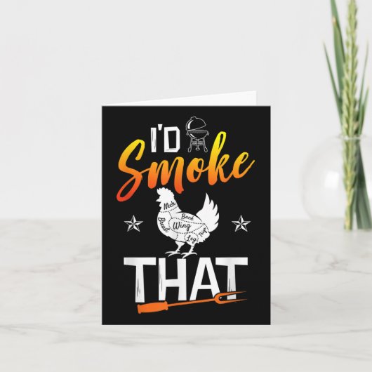 Grappige Barbecue Chicken Graphic Vrouwen Mannen V Kaart (Voorkant)